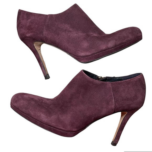 L.K Bennett Doris Burgundy Suede Ankle Zip Boot Size Women  US7 EUR 37.5 - Picture 2 of 10